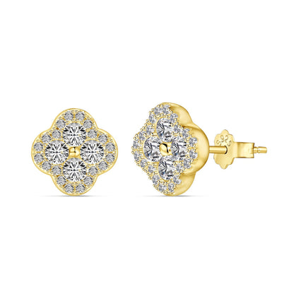 [Luxe Jewelry]Four-Leaf Clover Flower Shaped Earrings