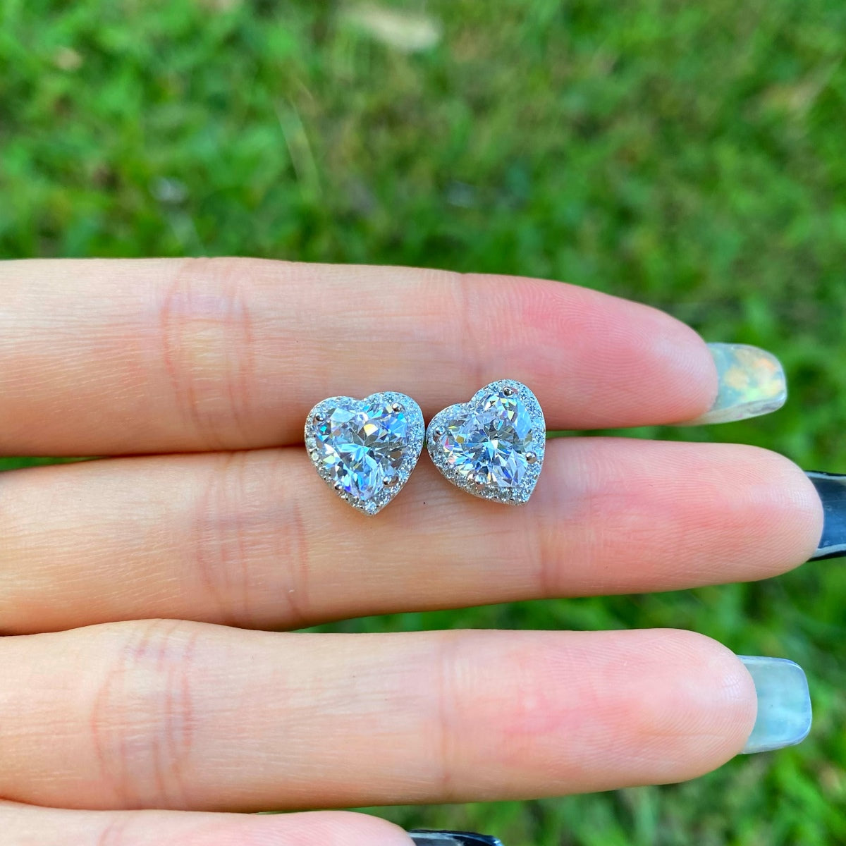 [Luxe Jewelry]Sparkling Heart Shape Lover Earrings