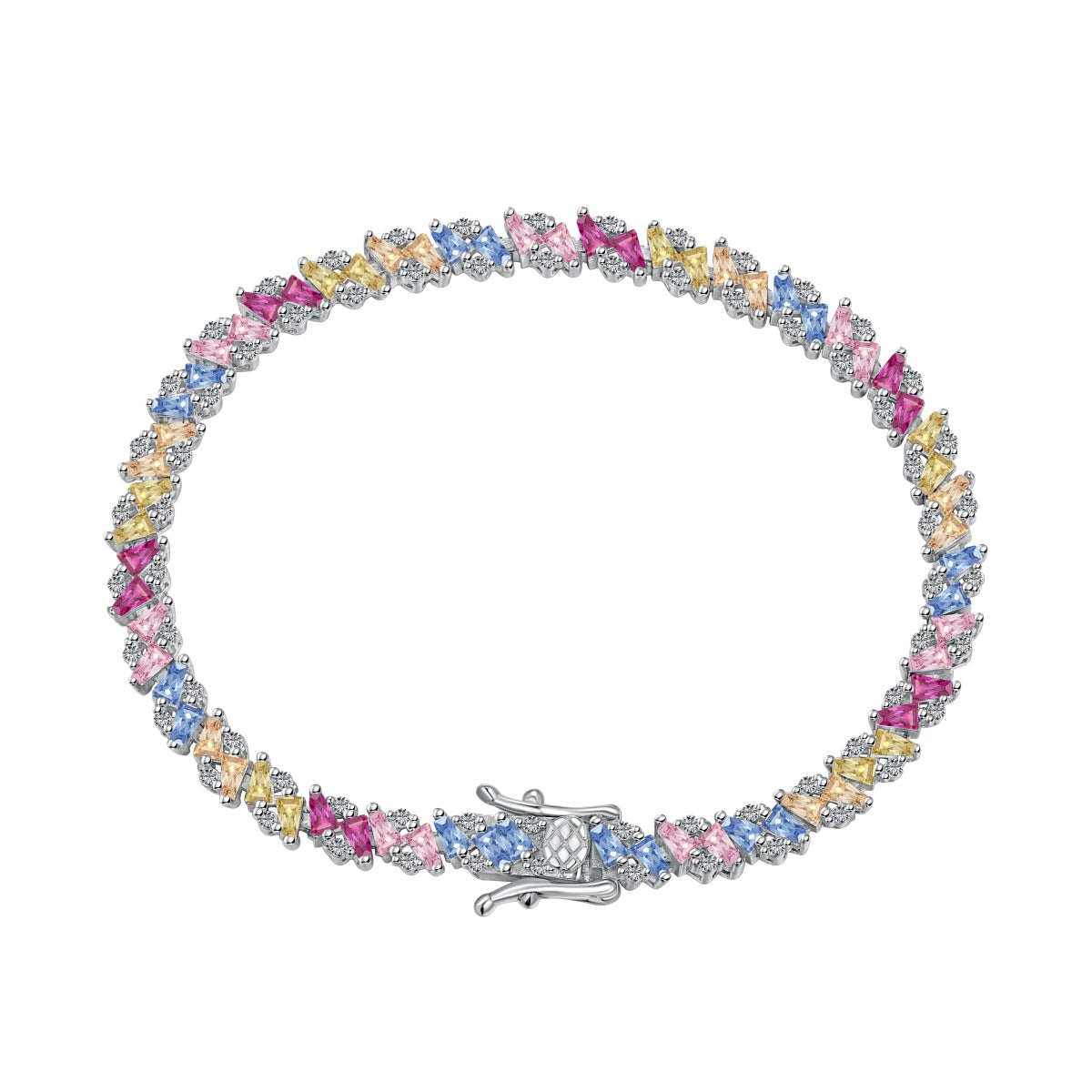 [Luxe Jewelry]Ornate Sparkling Multi Cut Party Bracelet
