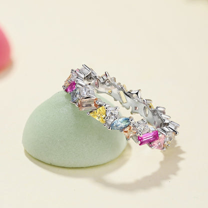 [Luxe Jewelry]Dazzling Polychromatic Multi cut Daily Ring