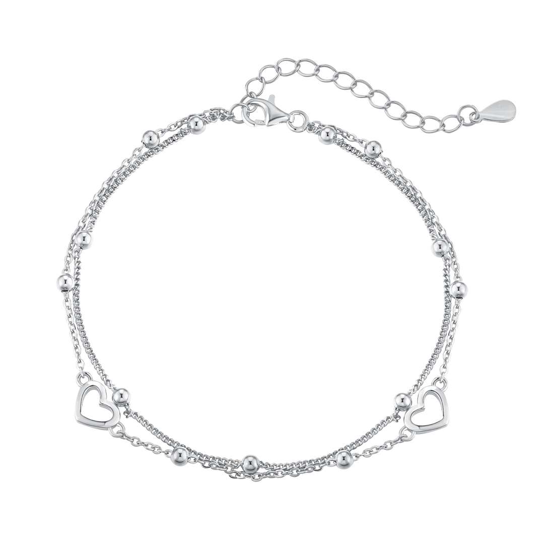 [Luxe Jewelry]Dainty Double Layer Love Heart Bracelet