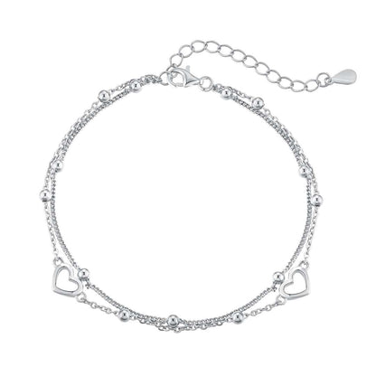 [Luxe Jewelry]Dainty Double Layer Love Heart Bracelet