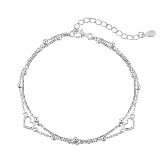 [Luxe Jewelry]Dainty Double Layer Love Heart Bracelet