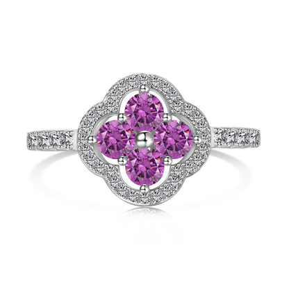 [Luxe Jewelry]Four Leaf Clover Flower Design Ring
