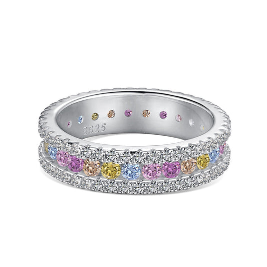 [Luxe Jewelry]Delicate Colorful Round Cut Daily Ring