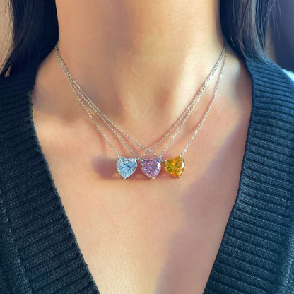 [Luxe Jewelry]6.0 carat Radiant Heart Shape Necklace