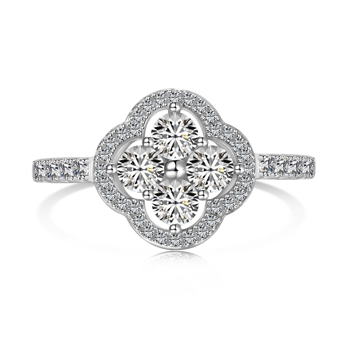 [Luxe Jewelry]Four Leaf Clover Flower Design Ring