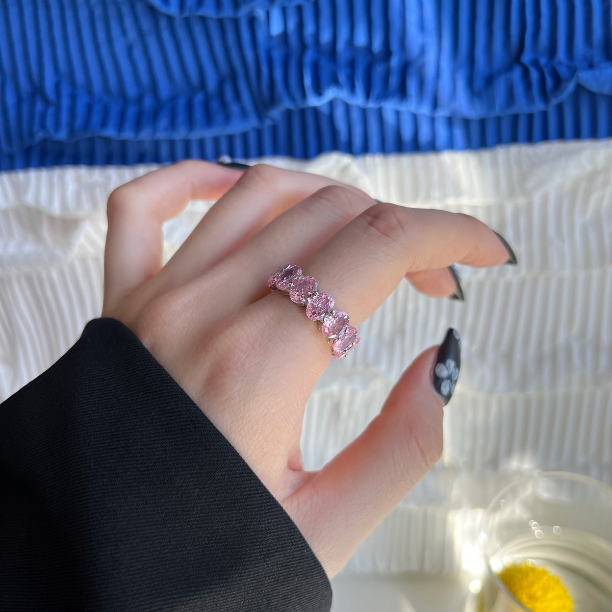 [Luxe Jewelry]Dainty Elongated Cushion Cut Tennis Ring