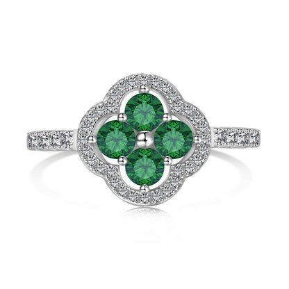 [Luxe Jewelry]Four Leaf Clover Flower Design Ring