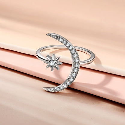 [Luxe Jewelry]Eternity Moon & Star Ring