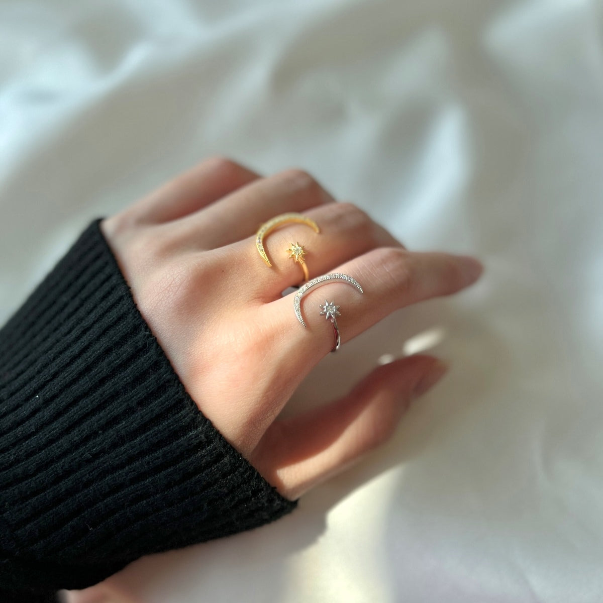 [Luxe Jewelry]Eternity Moon & Star Ring
