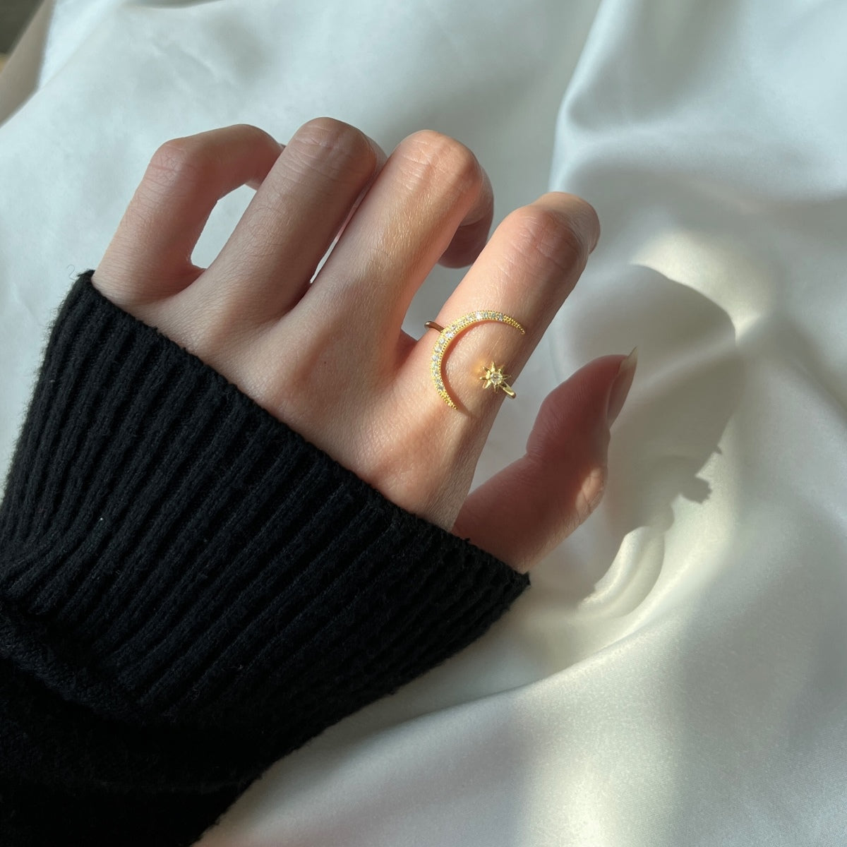 [Luxe Jewelry]Eternity Moon & Star Ring