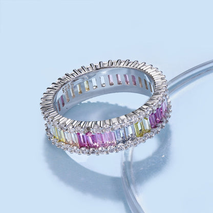 [Luxe Jewelry]Dainty Kaleidoscopic Emerald Cut Daily Ring