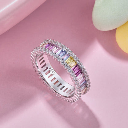 [Luxe Jewelry]Dainty Kaleidoscopic Emerald Cut Daily Ring