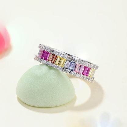 [Luxe Jewelry]Dainty Kaleidoscopic Emerald Cut Daily Ring