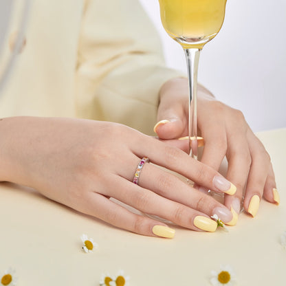 [Luxe Jewelry]Dazzling Lustrous Round Cut Tennis Ring