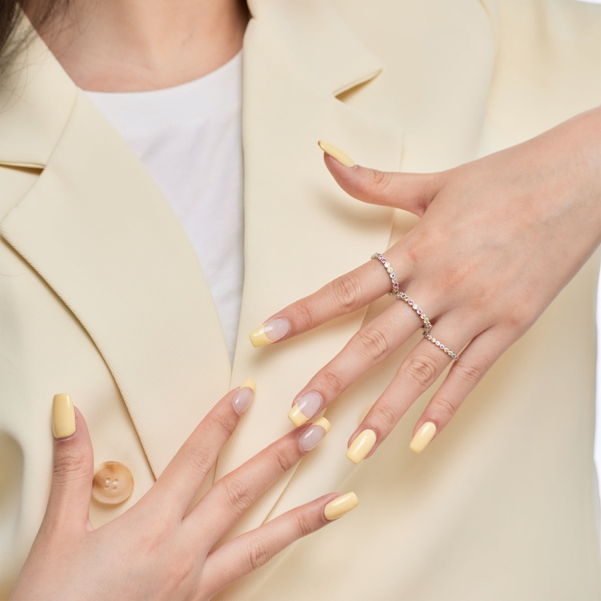 [Luxe Jewelry]Dazzling Lustrous Round Cut Tennis Ring