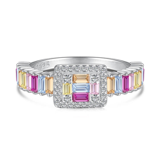 [Luxe Jewelry]Exquisite Colorful Radiant Cut Party Ring