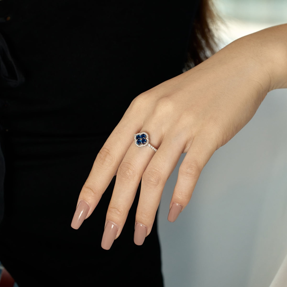 [Luxe Jewelry]Four Leaf Clover Flower Design Ring