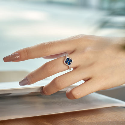 [Luxe Jewelry]Four Leaf Clover Flower Design Ring