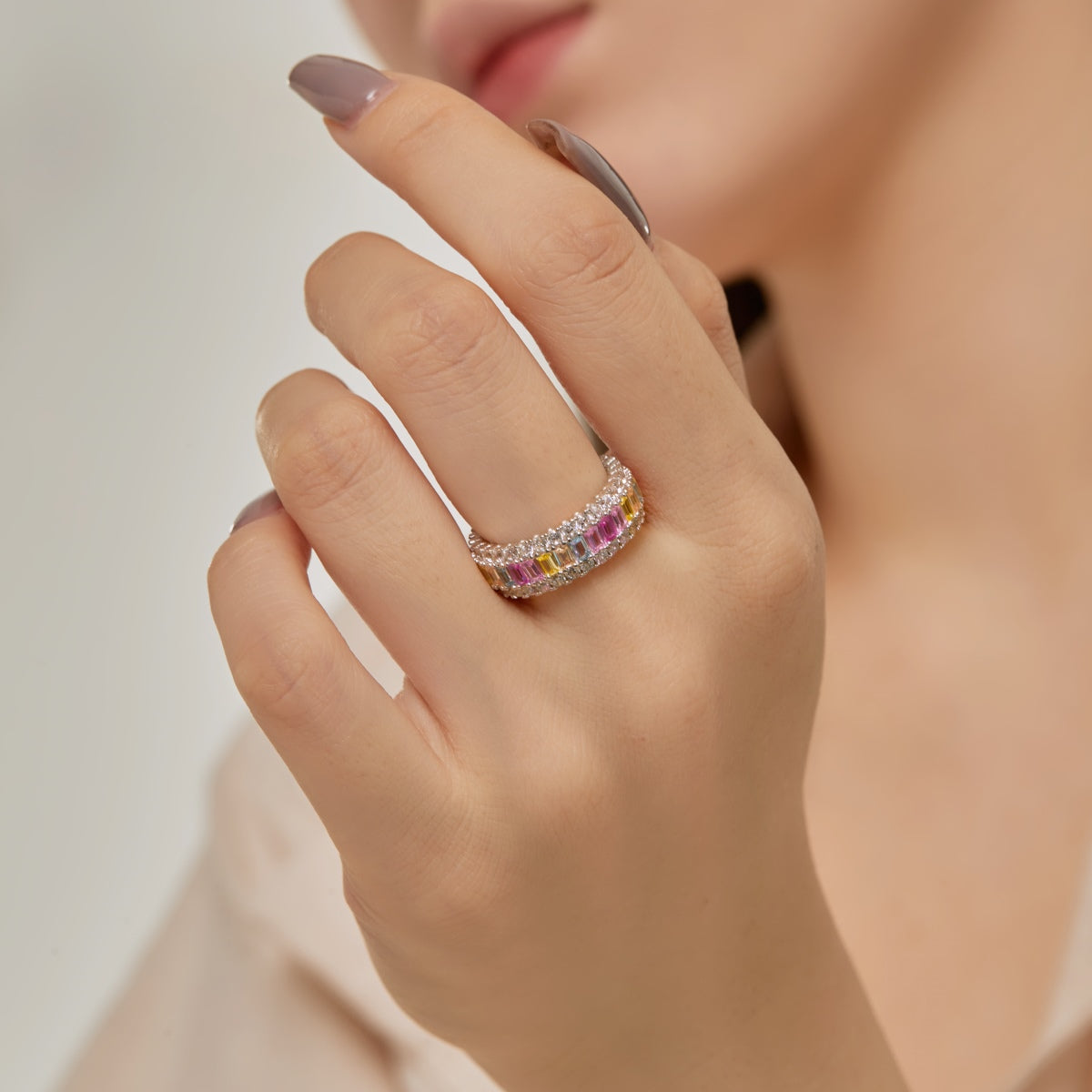 [Luxe Jewelry]Dainty Colorful Radiant Cut Daily Ring