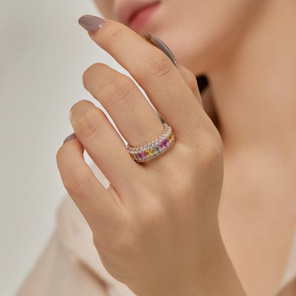 [Luxe Jewelry]Dainty Colorful Radiant Cut Daily Ring