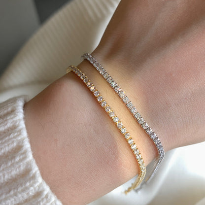 [Luxe Jewelry]Radiant Shinning Princess Cut Tennis Bracelet