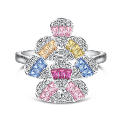 [Luxe Jewelry]Sparkling Colorful Water Drop Shape Daily Ring