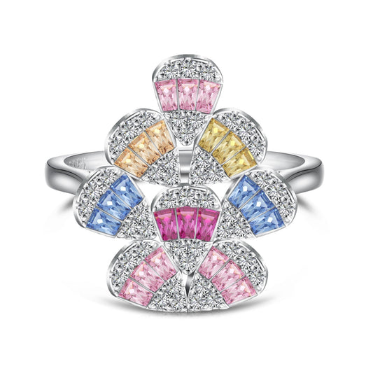 [Luxe Jewelry]Sparkling Colorful Water Drop Shape Daily Ring