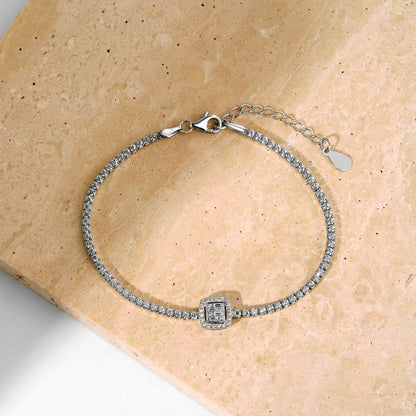 [Luxe Jewelry]Luxurious Dazzling Square Shape Banquet Bracelet