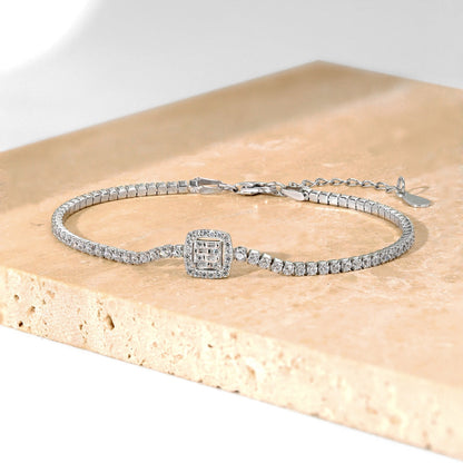 [Luxe Jewelry]Luxurious Dazzling Square Shape Banquet Bracelet