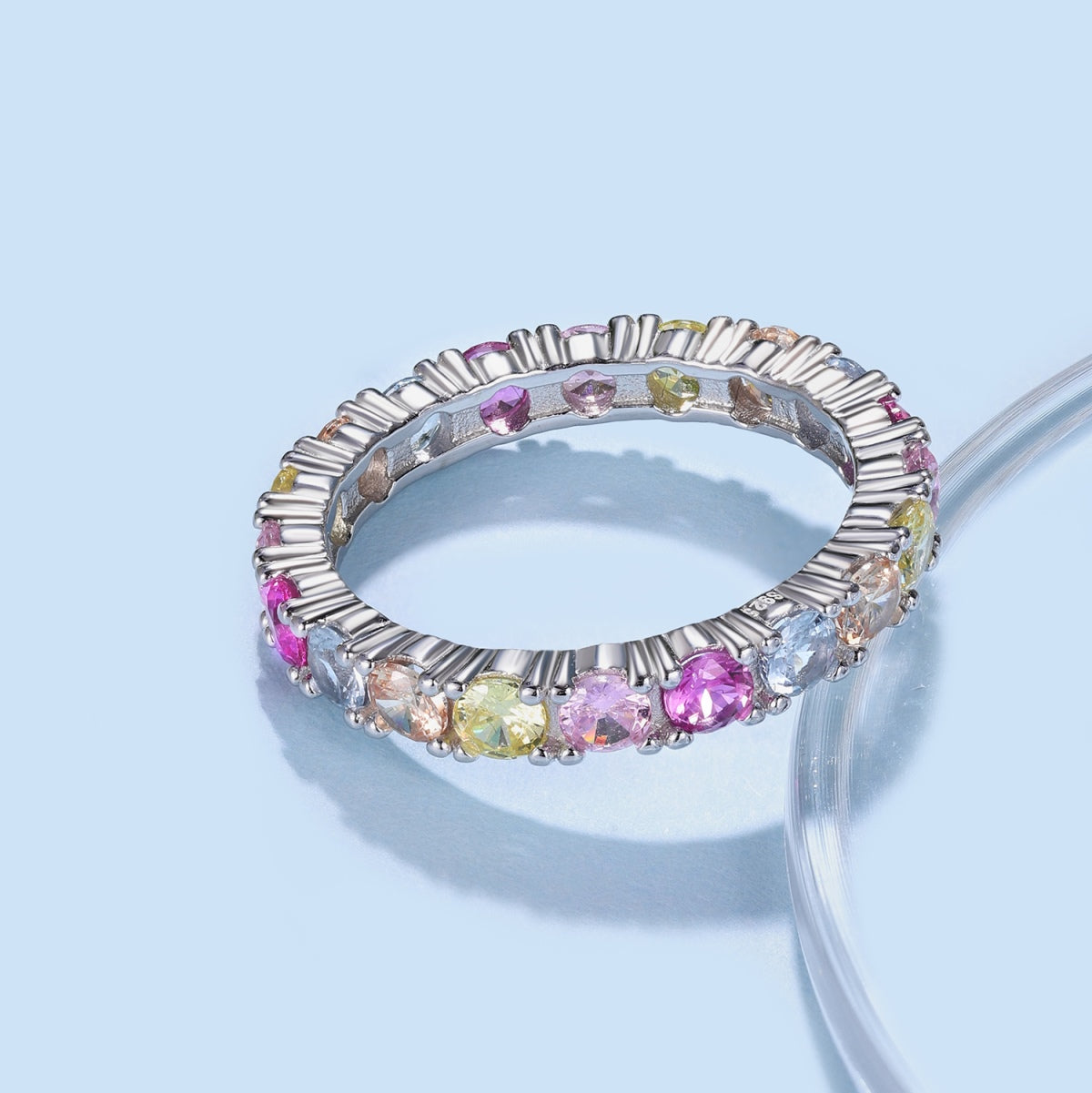 [Luxe Jewelry]Dazzling Lustrous Round Cut Tennis Ring