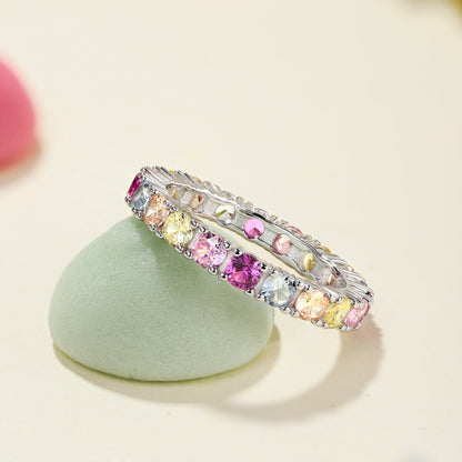 [Luxe Jewelry]Dazzling Lustrous Round Cut Tennis Ring