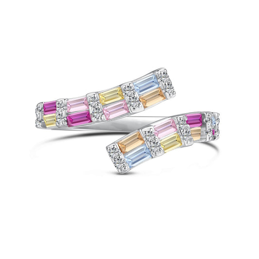 [Luxe Jewelry]Charming Colorful Radiant Cut Adjustable Daily Ring