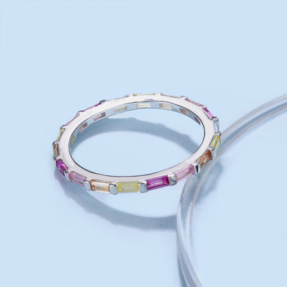 [Luxe Jewelry]Exquisite Multicolored Emerald Cut Daily Ring