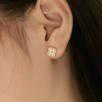 [Luxe Jewelry]Four-Leaf Clover Flower Shaped Earrings