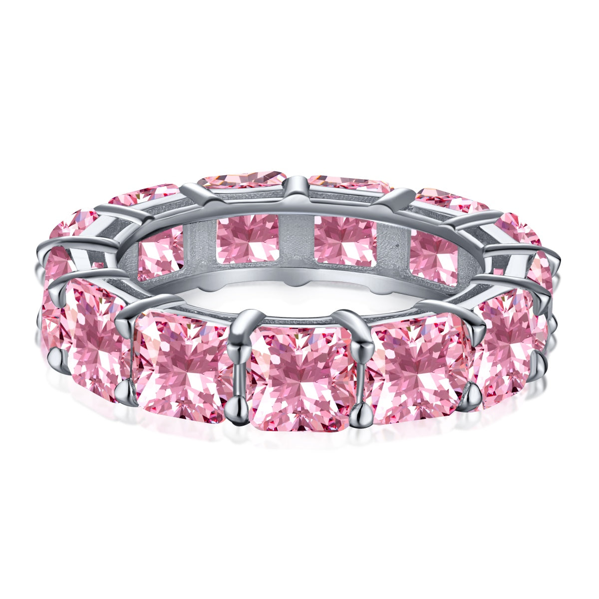 [Luxe Jewelry]Elegant Princess Cut Tennis Ring