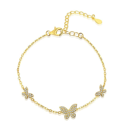 [Luxe Jewelry]Delicate Butterfly Pendant Bracelet
