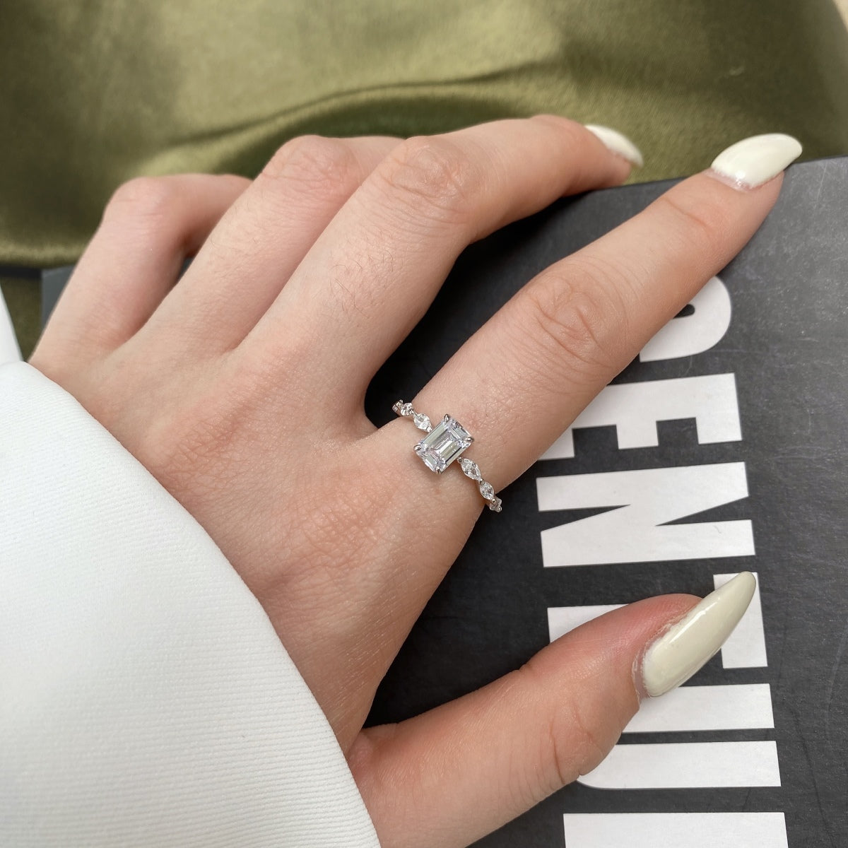 [Luxe Jewelry]1.0 Carat Dainty Resplendent Radiant Cut Daily Ring