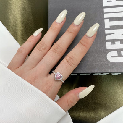[Luxe Jewelry]Eternity Splashy Romantic Heart Shape Lover Ring