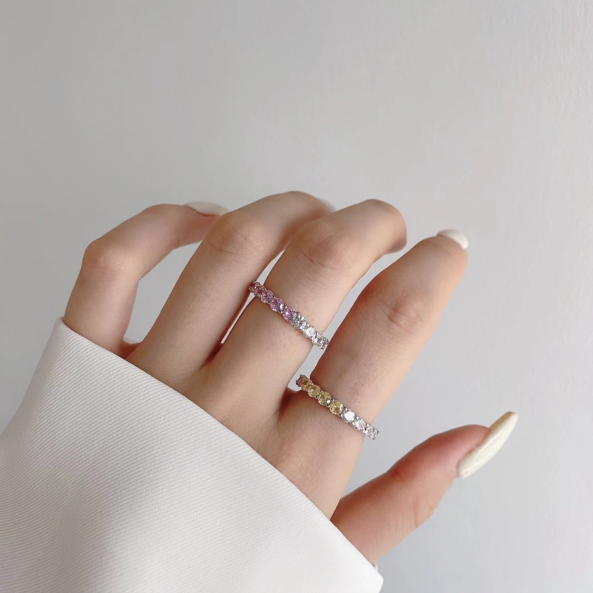 [Luxe Jewelry]Sparkling Round Cut Tennis Ring