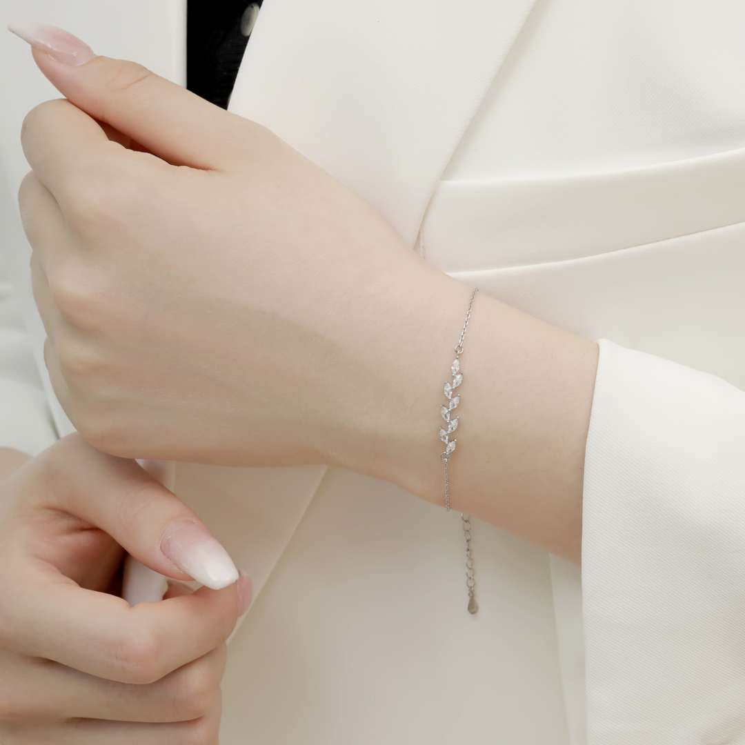 [Luxe Jewelry]Elegant Wheat Leaves Shape Bracelet