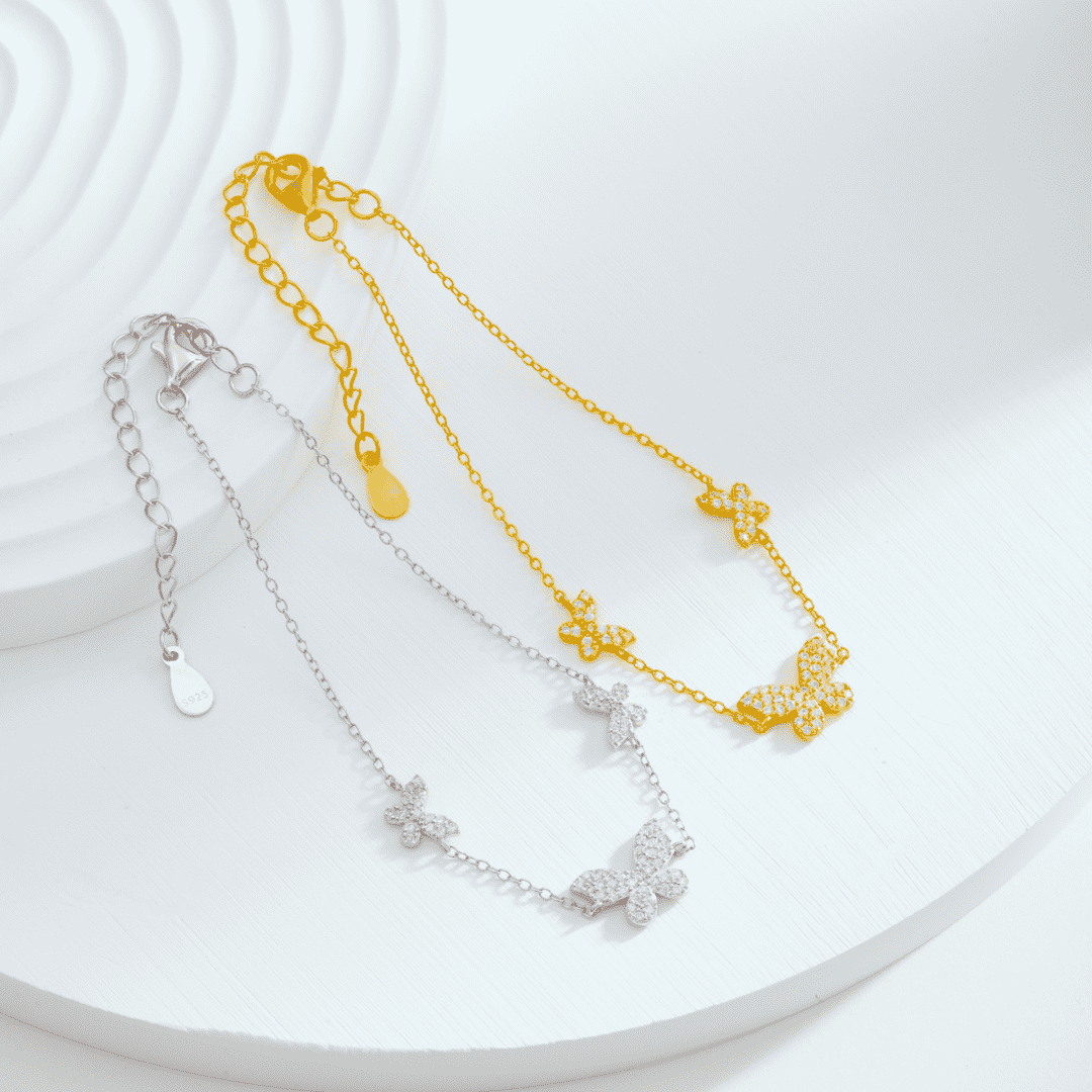 [Luxe Jewelry]Delicate Butterfly Pendant Bracelet