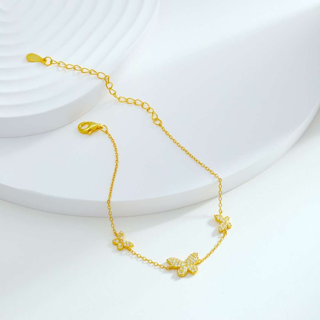 [Luxe Jewelry]Delicate Butterfly Pendant Bracelet