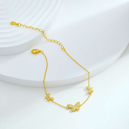 [Luxe Jewelry]Delicate Butterfly Pendant Bracelet