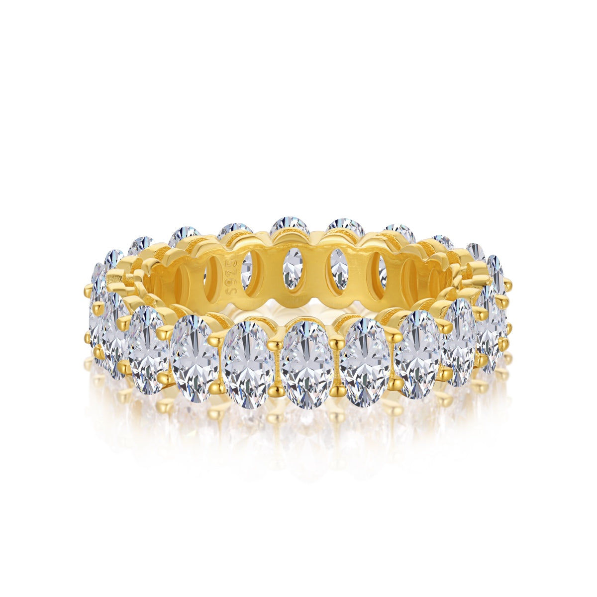 [Luxe Jewelry]Ornate Oval Cut Tennis Ring
