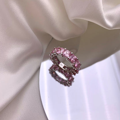 [Luxe Jewelry]Elegant Princess Cut Tennis Ring