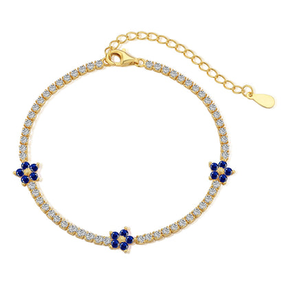 [Luxe Jewelry]Sparkling Flower Shape Tennis Bracelet