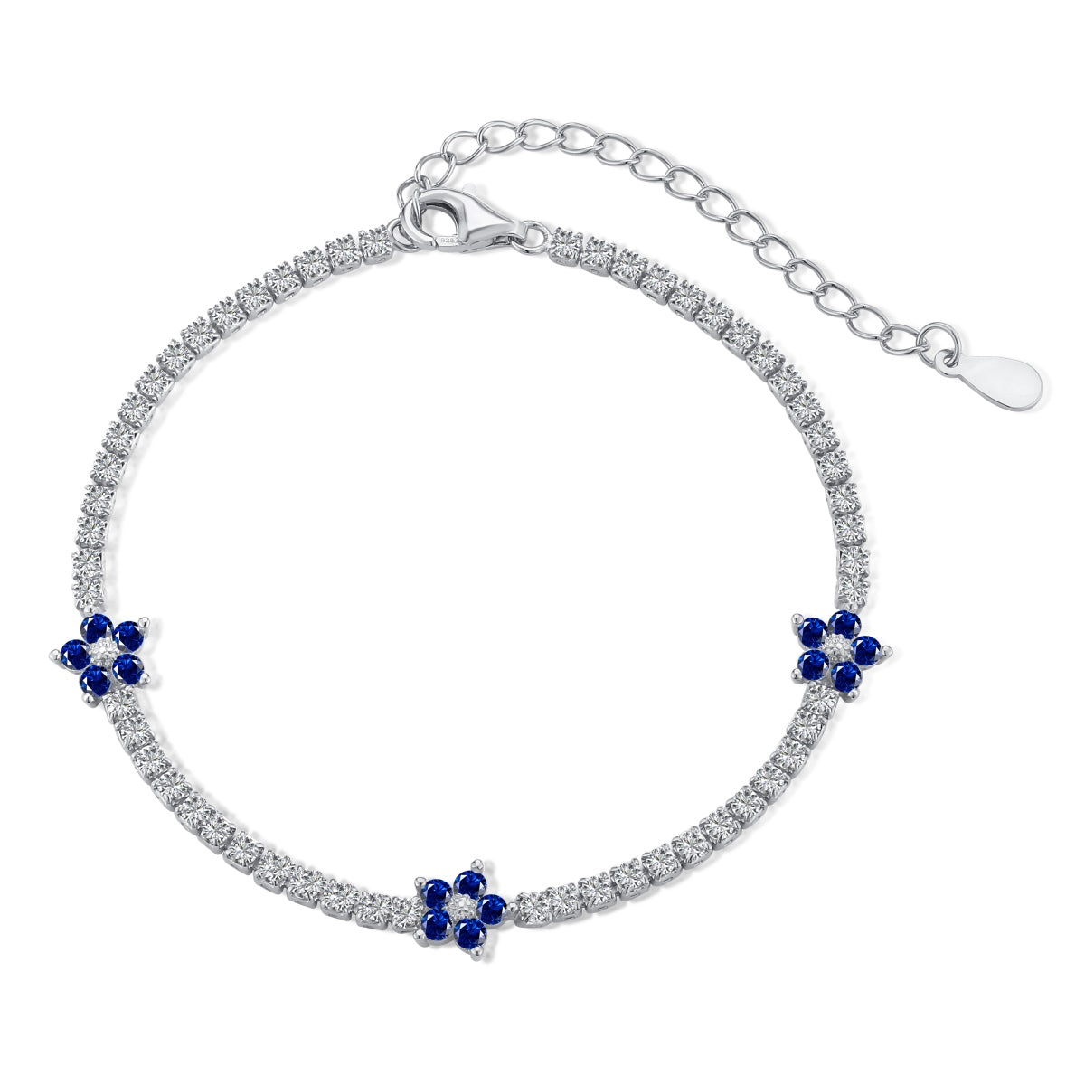 [Luxe Jewelry]Sparkling Flower Shape Tennis Bracelet