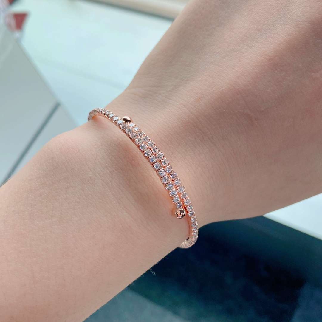 [Luxe Jewelry]Row of Diamonds Round Fashion Bracelet